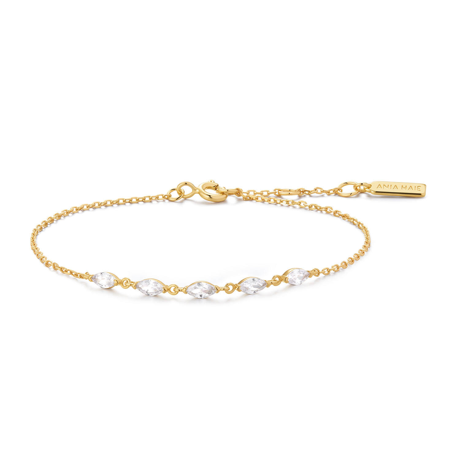  Luna Gaze - Link bracelets - Silver / 14kt GP - Zirconia - 18,5cm